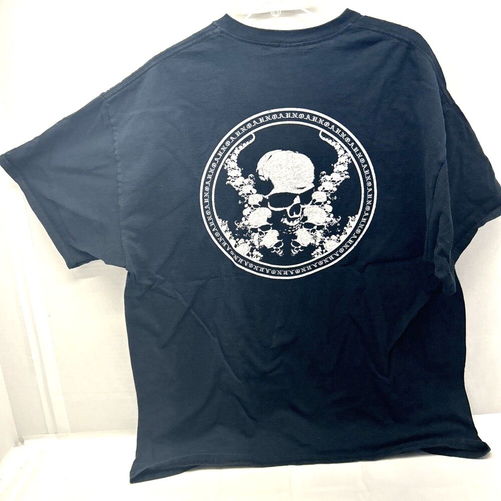 Vintage 2000's Weed Skull Marijuana UNOA Tee Shirt Black XL New